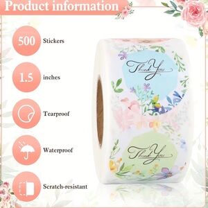 500 Multicolored Thank you stickers (buy now)